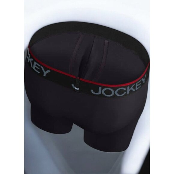 Mens Jockey Chafe-Proof Pouch Microfiber Long Leg Boxer Briefs Large Black NEW - Picture 5 of 10